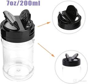 img 2 attached to Set of 16 Clear Plastic Spice Jars Storage Bottles, 7 oz/200 ml, with Black Caps - Ideal for Storing Spice, Herbs, and Powders - Includes 20 Chalkboard Labels and 1 Chalk Marker