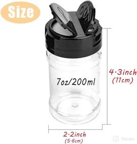 img 3 attached to Set of 16 Clear Plastic Spice Jars Storage Bottles, 7 oz/200 ml, with Black Caps - Ideal for Storing Spice, Herbs, and Powders - Includes 20 Chalkboard Labels and 1 Chalk Marker