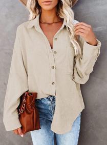 img 3 attached to Women'S Corduroy Long Sleeve Button Down Shirt Oversized Jacket Tops By Sidefeel