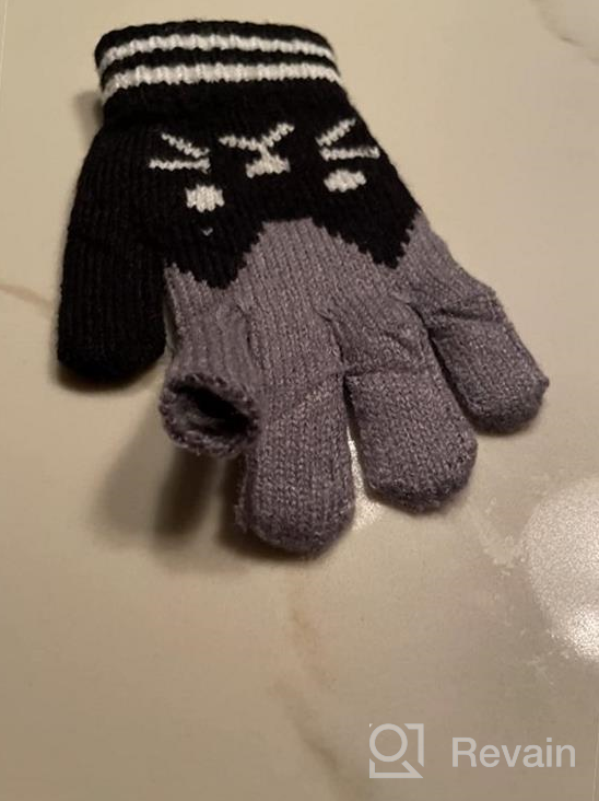 img 1 attached to 🧤 Warm and Stretchy Kids Winter Gloves - Cozy Knitted Mittens for Boys and Girls (Boao 2 Pairs, Color Set 1) review by Tanya Shaw