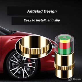 img 1 attached to 🚗 HAPPIGO ANKI 4Pcs Car Tire Pressure Monitor Valve Stem Caps: Eye-Alert Sensor Indicator in 3 Colors