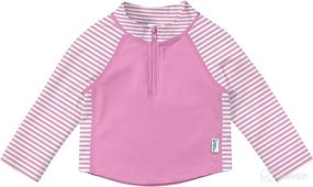 img 4 attached to 👕 i Play. by Green Sprouts Long Sleeve Quick-Dry Zip Rash Guard Shirt with UPF 50+ Sun Protection and Half-Zip for Easy On-and-Off