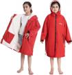 kids swim parka by hiturbo - waterproof hooded changing robe with sherpa fleece lining for swimming and surfing - ideal for children aged 5-12 years logo