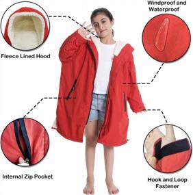 img 1 attached to Kids Swim Parka By Hiturbo - Waterproof Hooded Changing Robe With Sherpa Fleece Lining For Swimming And Surfing - Ideal For Children Aged 5-12 Years