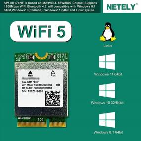 img 2 attached to 🔌 Беспроводной сетевой контроллер Marvell AVASTAR Wireless AC NGFF M2 2230 Wi-Fi Card - Высокоскоростной двухдиапазонный 802.11AC беспроводной адаптер с Bluetooth 4.2 для ноутбуков