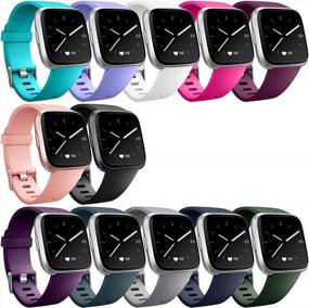 img 4 attached to 12-Pack Hamile Replacement Bands For Fitbit Versa 2/Lite/SE - Soft And Stylish Wristbands For Women And Men