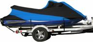 protect your kawasaki jet ski with the savvycraft custom fit trailerable cover in blue/black logo