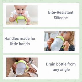 img 2 attached to Комплект с мягким носиком Anpei Sippy Cup для бутылочек Comotomo - легко переведите ребенка с помощью набора 5 унций и 8 унций, включая щетки (зеленые)