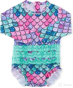 img 4 attached to 🩱 uideazone Baby/Toddler Girls Long Sleeve Rash Guard Swimsuit UPF 50+ Sun Protection One Piece Swimwear (3-24 Months)