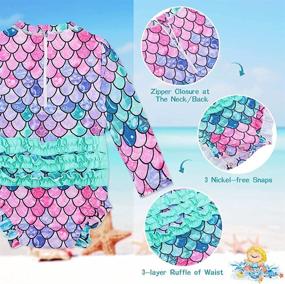 img 3 attached to 🩱 uideazone Baby/Toddler Girls Long Sleeve Rash Guard Swimsuit UPF 50+ Sun Protection One Piece Swimwear (3-24 Months)