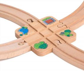 img 1 attached to Orbrium Toys Cross Track For Wooden Railway Fits Thomas Brio Melissa & Doug Imaginarium