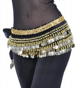 img 3 attached to Shimmery Style: MUNAFIE'S Stylish Belly Dance Coin Belt Hip Scarf For Women