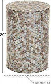 img 2 attached to Stunningly Unique Multi-Colored Mother Of Pearl Cylinder Accent Table By Deco 79