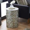 stunningly unique multi-colored mother of pearl cylinder accent table by deco 79 logo