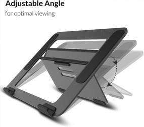 img 3 attached to Avankin YS104: Adjustable Aluminum Laptop Cooling Stand for Desk - Portable Holder for iPad Book - Foldable Computer Riser with Ergonomic Height - Compatible with MacBook Pro/Air, Dell, HP and More 9.7-16” Notebooks