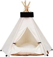 🐾 portable pet teepee tent for small dogs or cats - washable sweet bed with cushion, ideal dog or cat house logo