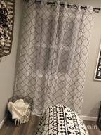 img 1 attached to MIUCO White Sheer Embroidery Trellis Design Grommet Curtains 95" Long For French Doors - 2 Panels (2 X 37" Wide) review by Jimmy Franklin