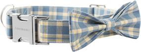 img 3 attached to Cute Dog Collar Bow Tie Boy - Plaid Adjustable Bowtie Collar for Small, Medium & Large Dogs by ANEMAUX