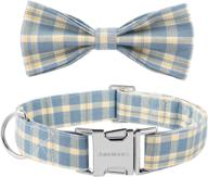 cute dog collar bow tie boy - plaid adjustable bowtie collar for small, medium & large dogs by anemaux logo