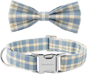 img 4 attached to Cute Dog Collar Bow Tie Boy - Plaid Adjustable Bowtie Collar for Small, Medium & Large Dogs by ANEMAUX