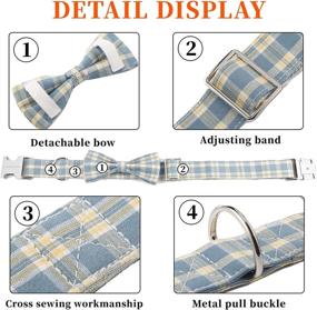 img 1 attached to Cute Dog Collar Bow Tie Boy - Plaid Adjustable Bowtie Collar for Small, Medium & Large Dogs by ANEMAUX