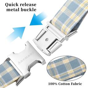 img 2 attached to Cute Dog Collar Bow Tie Boy - Plaid Adjustable Bowtie Collar for Small, Medium & Large Dogs by ANEMAUX