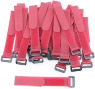 pasow 25 pcs 8-inch red reusable cable ties with plastic buckle: organize wire cords effortlessly logo