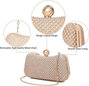 img 2 attached to 🍾 Champagne Crystal Rhinestone Evening Shoulder Bag - Women's Handbags & Wallets - Clutches & Evening Bags