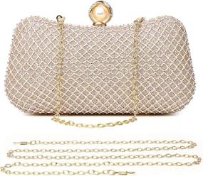 img 4 attached to 🍾 Champagne Crystal Rhinestone Evening Shoulder Bag - Women's Handbags & Wallets - Clutches & Evening Bags