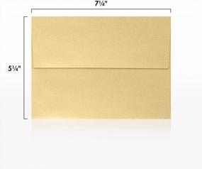 img 2 attached to Blonde Gold Metallic LUX A7 Invitation Envelopes (50 Qty) For Weddings & Announcements - Printable, Peel & Press, 80Lb. Text Weight