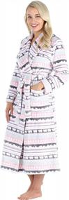 img 1 attached to Stay Cozy And Stylish With PajamaMania Women'S Plush Fleece Long Bathrobes - Hooded Sherpa-Lined Robes