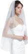 wedding bridal veil with comb 1 tier cut edge fingertip&cathedral length logo