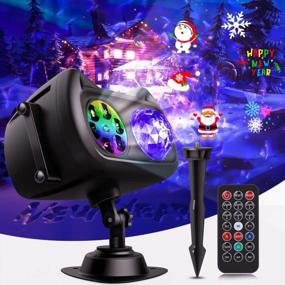 img 4 attached to Outdoor Christmas Light Projector - 2 In 1 Ocean Wave Snowflake With Remote Control For Holiday Decoration, Waterproof House Lighting.
