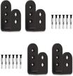 skysen 2-pack door security brackets - 1/4" thick steel u-brackets for 2 x 4 lumber with drop open bar holder - carbon steel in black (fdzj-2) - improved home protection logo