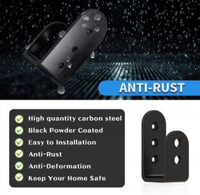 img 1 attached to Skysen 2-Pack Door Security Brackets - 1/4" Thick Steel U-Brackets For 2 X 4 Lumber With Drop Open Bar Holder - Carbon Steel In Black (FDZJ-2) - Improved Home Protection