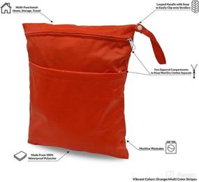 img 1 attached to Wet Dry Bags for Diaper Bag - 2 Pack: Washable, Waterproof, and Reusable Pouches with Zipper Pocket for Cloth Diapers, Swimsuits, Pool, Beach, Dirty Clothes, Travel, Gym, Yoga, Baby Stroller, and Breast Pump Parts