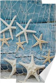 img 4 attached to Starfish Seashell Tropical Beach Hand Towels Set Of 2 Sea Ocean Marine Nautical Bathroom Towel 16X30 In Soft Absorbent Guest Bath Towel Kitchen Dish Towel Spa Home Bathroom Decorations