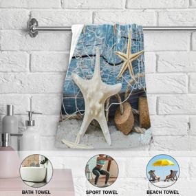 img 2 attached to Starfish Seashell Tropical Beach Hand Towels Set Of 2 Sea Ocean Marine Nautical Bathroom Towel 16X30 In Soft Absorbent Guest Bath Towel Kitchen Dish Towel Spa Home Bathroom Decorations