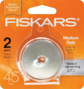 img 1 attached to 🔪 Fiskars 158290-1001 Titanium Rotary Cutter Blades - 45mm, 2 Pack