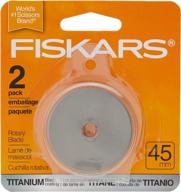 🔪 fiskars 158290-1001 titanium rotary cutter blades - 45mm, 2 pack logo