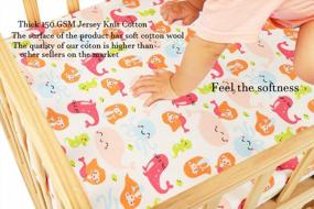 img 1 attached to Ultra-Soft Knitted Crib Sheets Set For Baby Girls - Pack Of 2, 100% Jersey Cotton With Stretch - Adorable Animal Designs (Elephant And More) - Fits Standard Crib Mattresses (28 X 52 Inches)