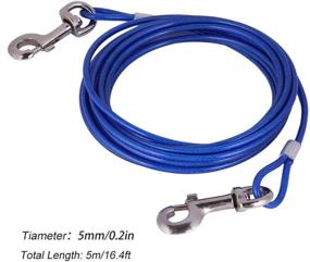 img 3 attached to Fdit Dog Leash Rope Heavy Duty Chew-Proof Long Steel Wire Pet Safety Cable Rope 5Mm5M Blue Red(Blue)