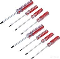 🔧 antrader 8-piece magnetic torx screwdrivers set: t8, t9, t10, t15 tamper-proof tip screwdrivers - 75mm long (red) логотип