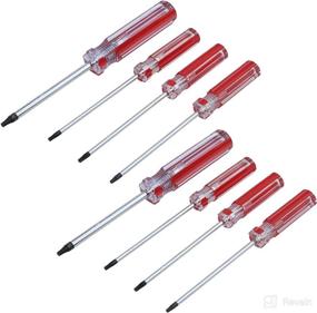 img 4 attached to 🔧 Antrader 8-Piece Magnetic Torx Screwdrivers Set: T8, T9, T10, T15 Tamper-Proof Tip Screwdrivers - 75mm Long (Red)