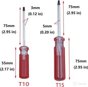 img 1 attached to 🔧 Antrader 8-Piece Magnetic Torx Screwdrivers Set: T8, T9, T10, T15 Tamper-Proof Tip Screwdrivers - 75mm Long (Red)