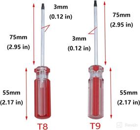 img 2 attached to 🔧 Antrader 8-Piece Magnetic Torx Screwdrivers Set: T8, T9, T10, T15 Tamper-Proof Tip Screwdrivers - 75mm Long (Red)