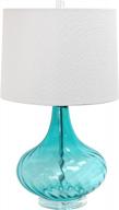 elegant designs lt3214-blu glass table lamp with light blue fabric shade логотип