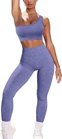 img 4 attached to OYS Workout Seamless Leggings Running Women's Clothing ~ Jumpsuits, Rompers & Overalls