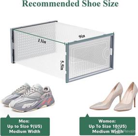 img 2 attached to 👠 eWonLife Stackable Clear Plastic Shoe Storage Organizer with Drop Front, 12 Pack - Under Bed Shoe Boxes with Lids for Closets, Entryways, Bedrooms, Bathrooms