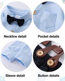 img 1 attached to CARETOO Infant Gentleman Tuxedo: Stylish Outfit Set For Baby Boys 3-24 Months With Bowtie And Suspender Pants